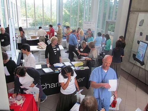 Researchers discover new lab supplies at the 2015 BioResearch Product Faire™ Event in Portland.