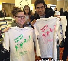Happy Science Ninja's show off their new shirts at a BioResearch Product Faire™ Event. 
