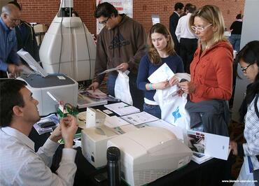Researchers at a past BioResearch Product Faire™ Event in Atlanta learn about newly available lab products.