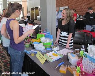 A lab supplier showcases products at a past BioResearch Product Faire™ Event in Athens, GA. 