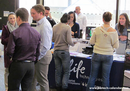 Mount Sinai researchers talk with sales reps at the 2014 BioResearch Product Faire™ Event. 
