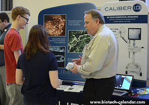 Researchers at the 2014 BioResearch Product Faire™ in Minneapolis learn about new products available from Caliber ID. 