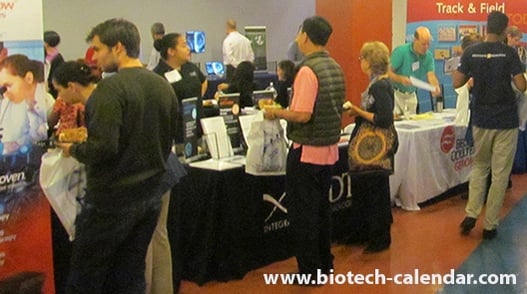 Culumbia researchers visit with lab and chemical supply companies at last year's BioResearch Product Faire