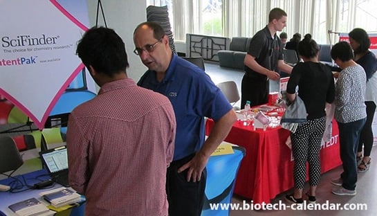 Product specialists discuss new research services and technologies with Stony Brook researchers at last year's event