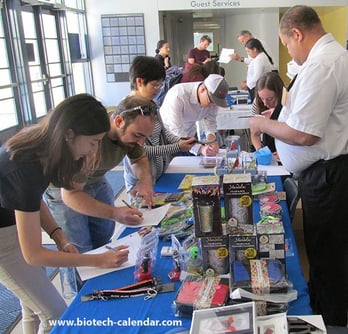 Lab suppliers meet with active life scientists at a past UC Irvine event.