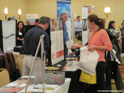 Researchers at a past BioResearch Product Faire™ Event in Texas learn about new products available for use in their labs. 